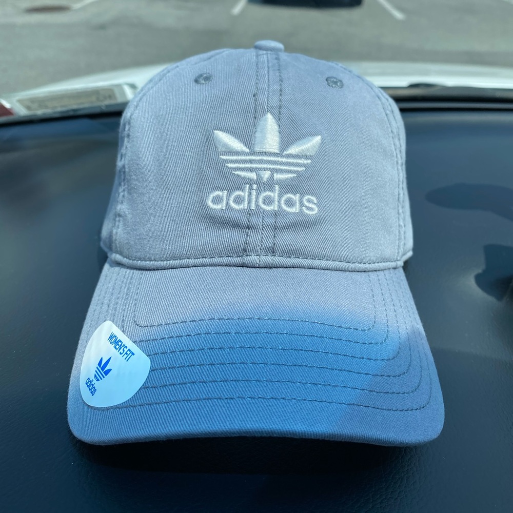 NEW Adidas Trefoil Hat (Gray/White) - Picture 5 of 6